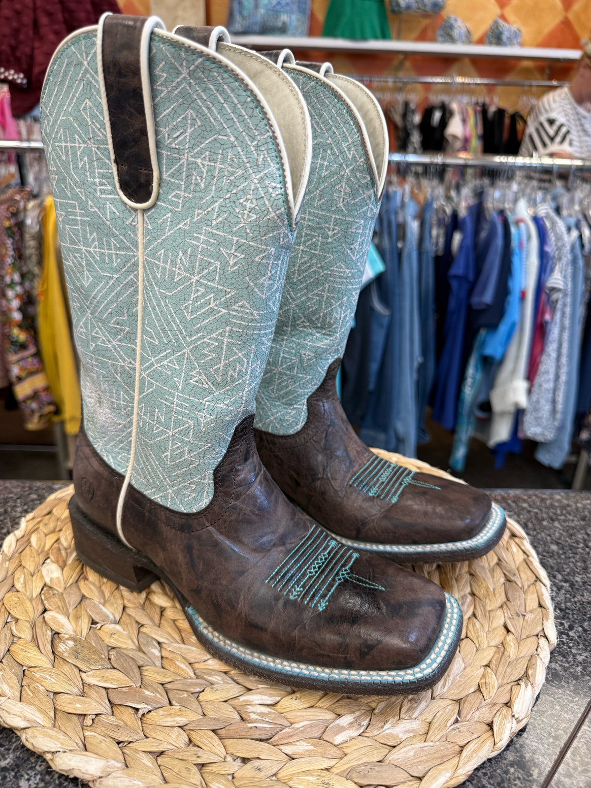 Pre-owned ARIAT Dark brown Mint Size 6.5 Designer Boot