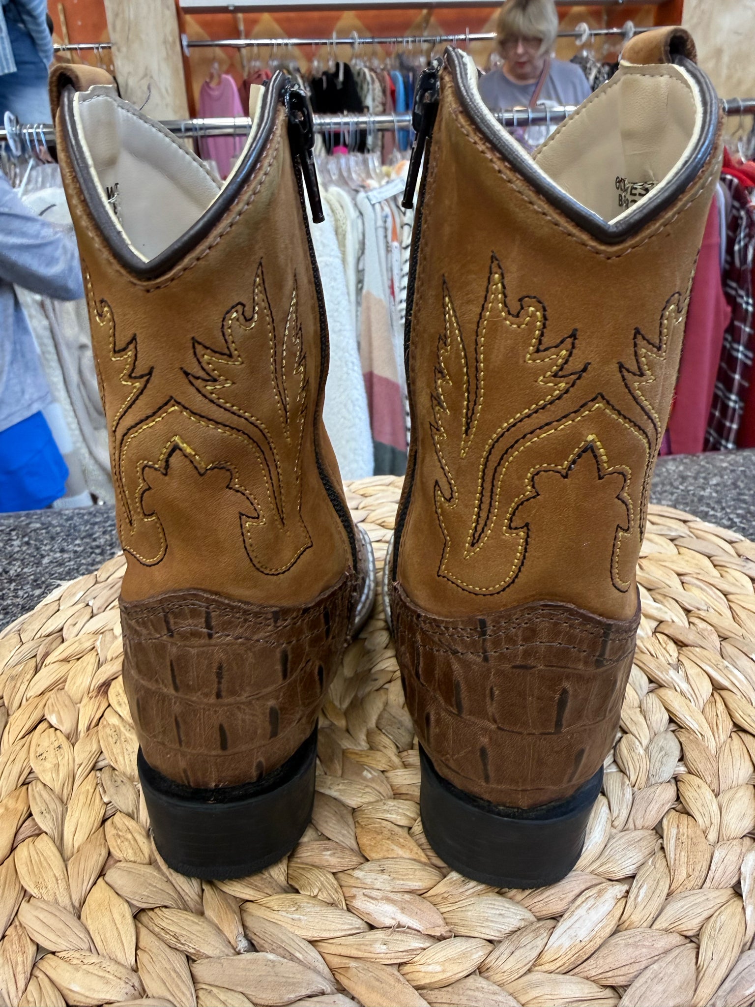 Pre-owned OLD WEST Brown C-SIZE 7 Boys Boots