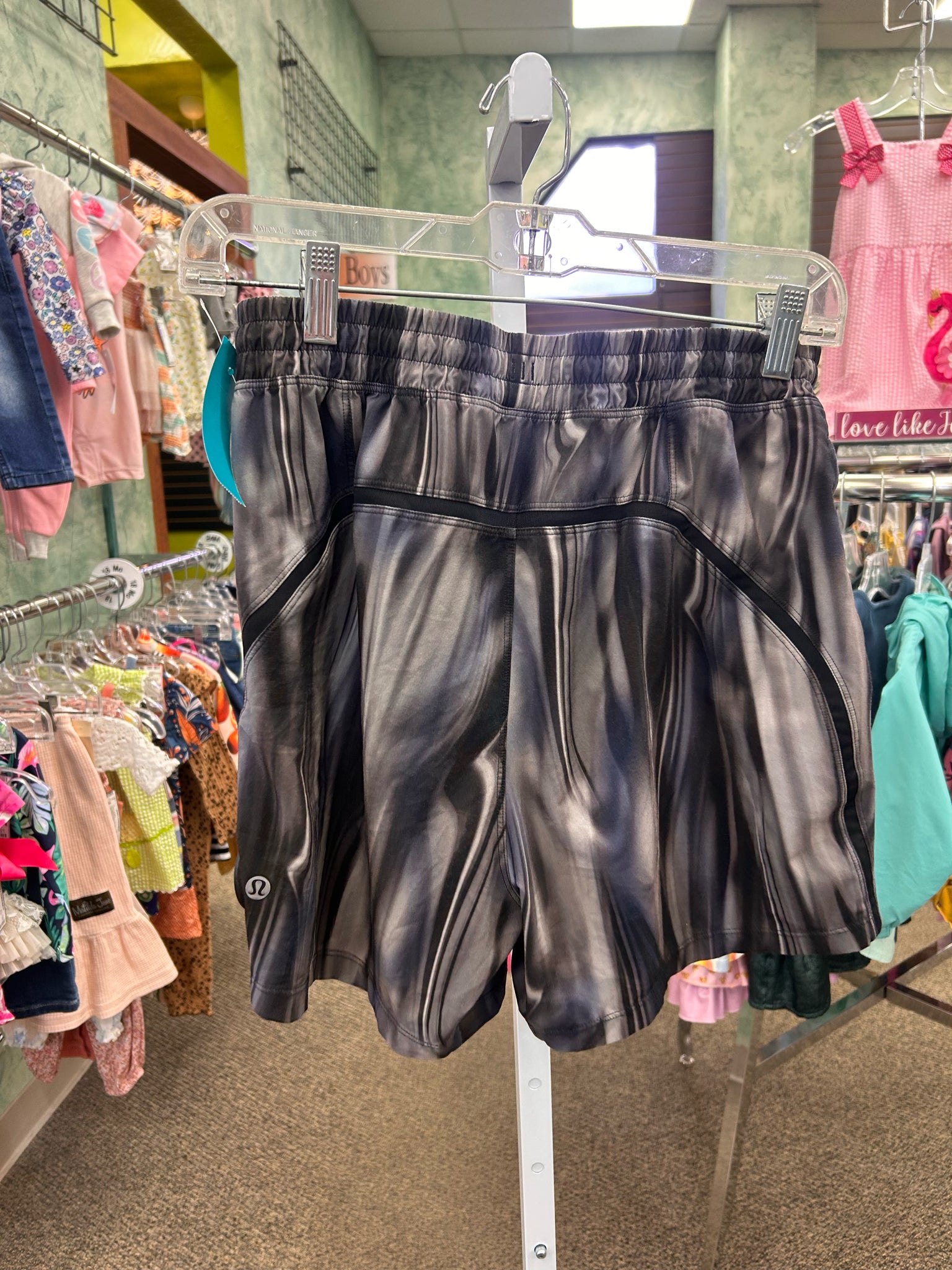 Pre-owned Lululemon BLACK TYEDYE Gray Tye Dye Mens Size 30 Mens Shorts