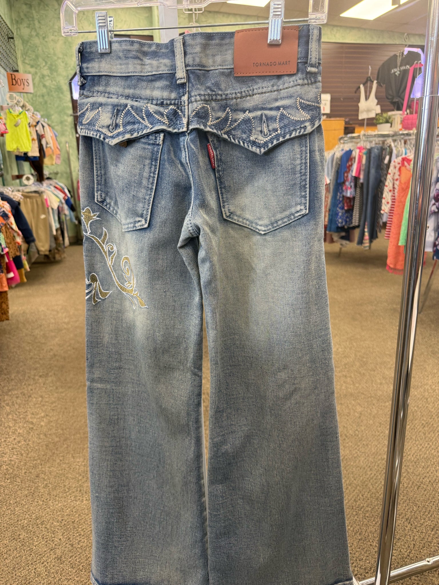 New EASEL DENIM PINSTRIPE White Size Small Pants