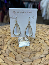 Pre-owned KENDRA SCOTT Clear Gold Designer Earring