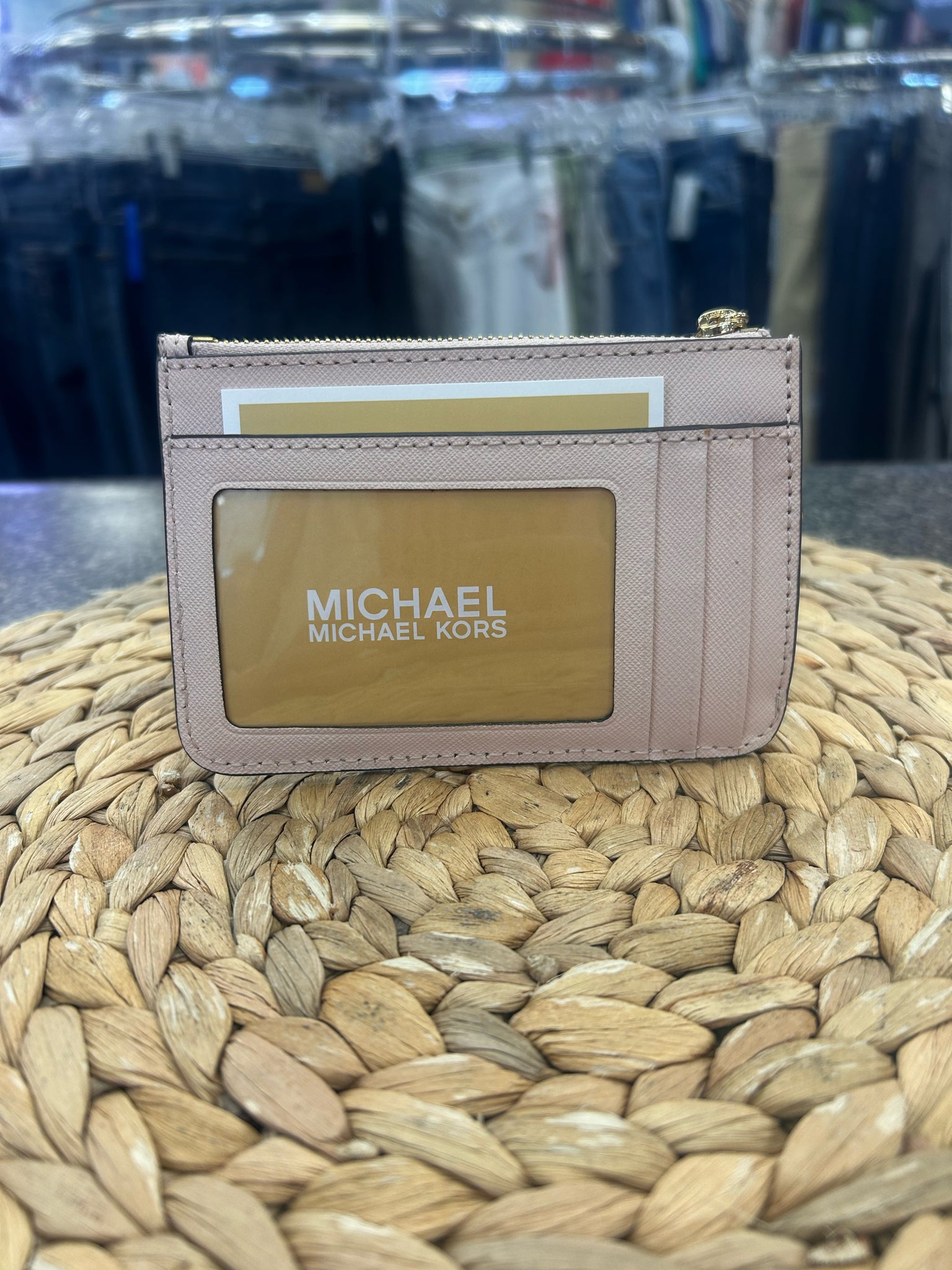 New  Without Tag MICHAEL KORS Light pink Gold Trim COIN PURSE