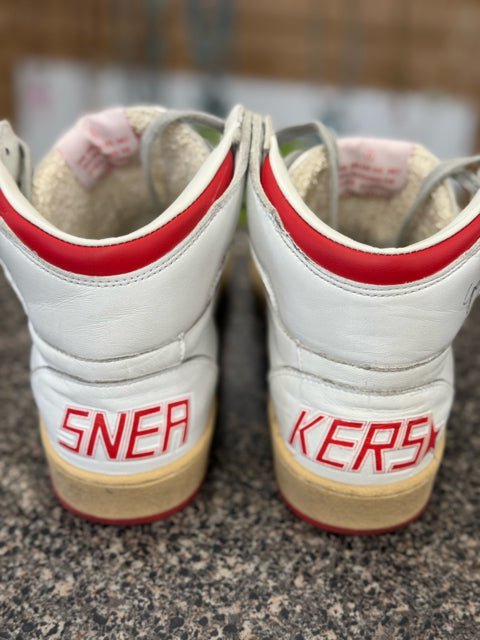 Pre-owned Golden Goose White Red Trim Size 6 Designer Sneaker