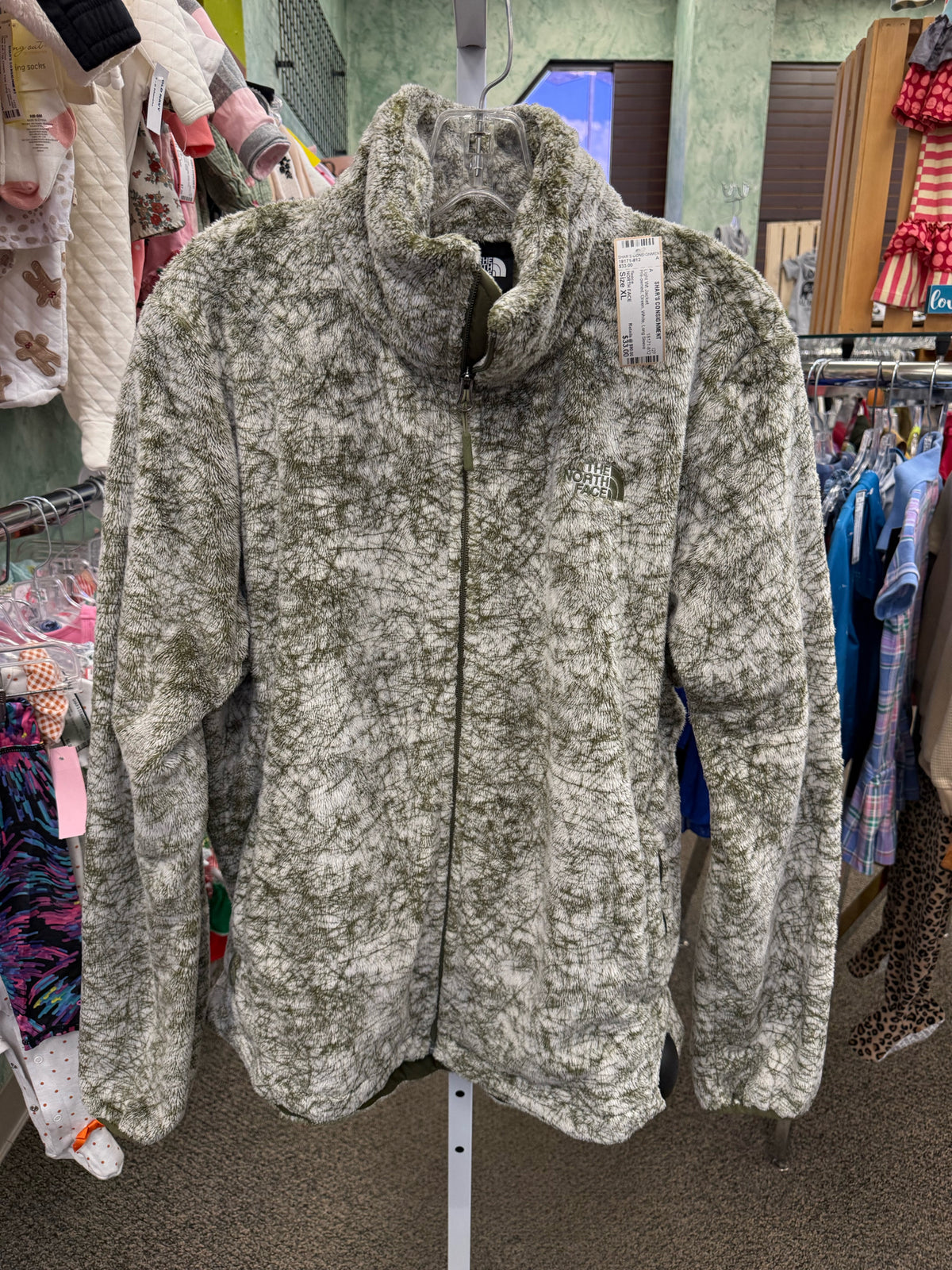 Pre-owned NORTH FACE Green White Size: XL Long Sleeve Light Wt Jacket