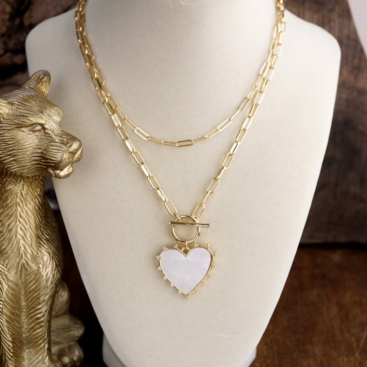 Moonlit Heart – Layered Heart Pendant Necklace