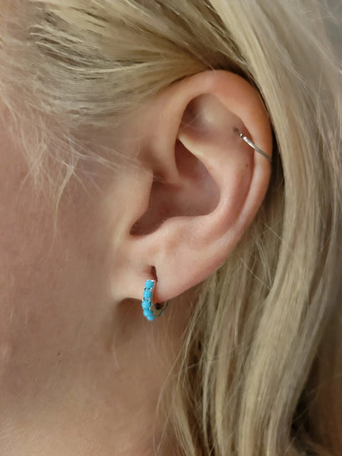 Pre-owned STERLING SILVER Turquoise Earring