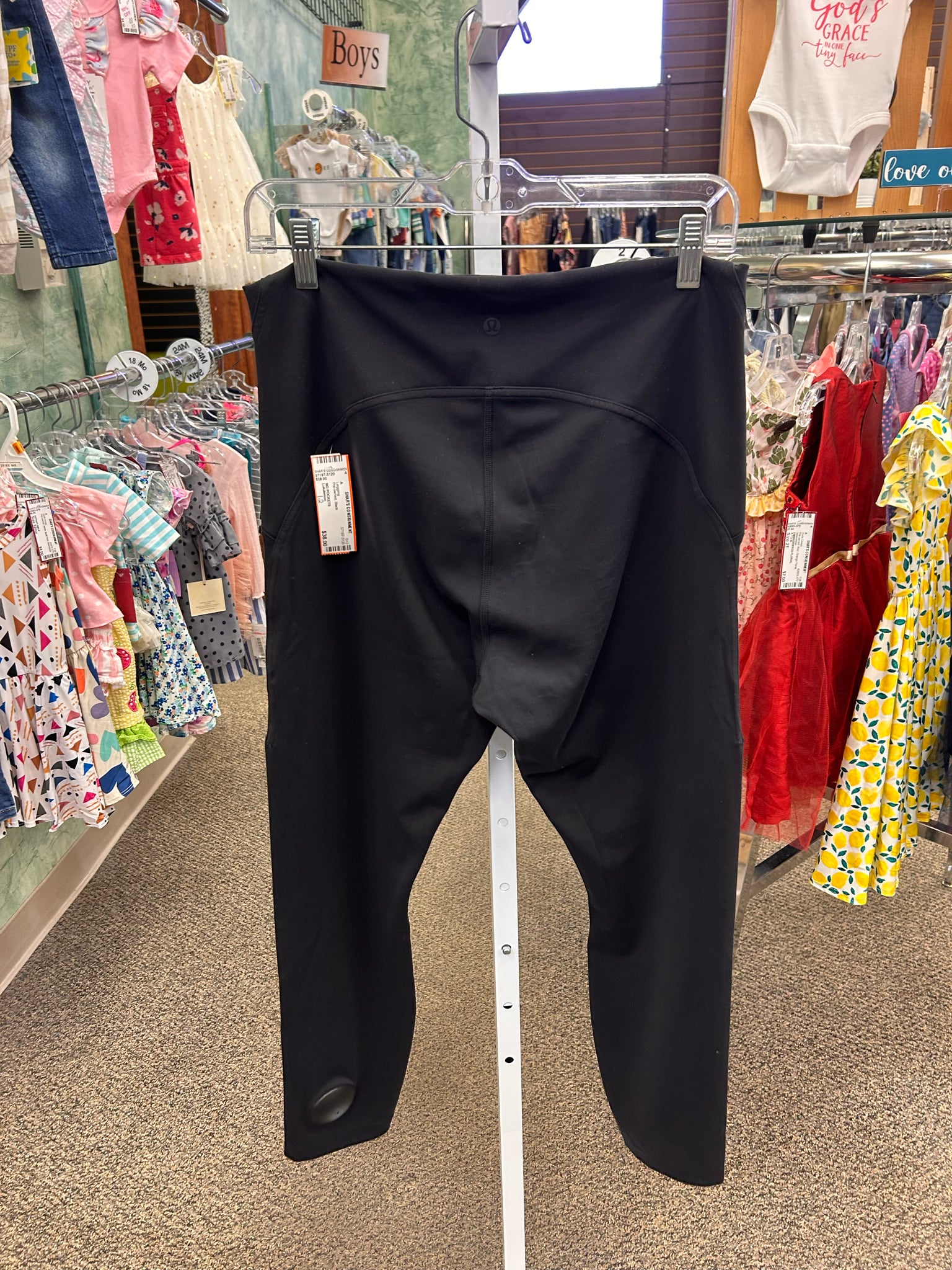 Pre-owned Lululemon Black # SIZE 12 Legging