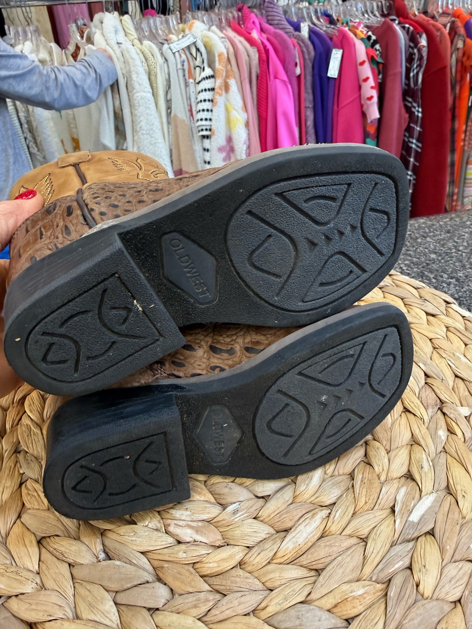 Pre-owned OLD WEST Brown C-SIZE 7 Boys Boots