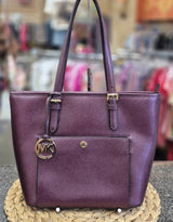 Pre-owned MICHAEL KORS Burgundy Sparkle Shoulder Designer Purse