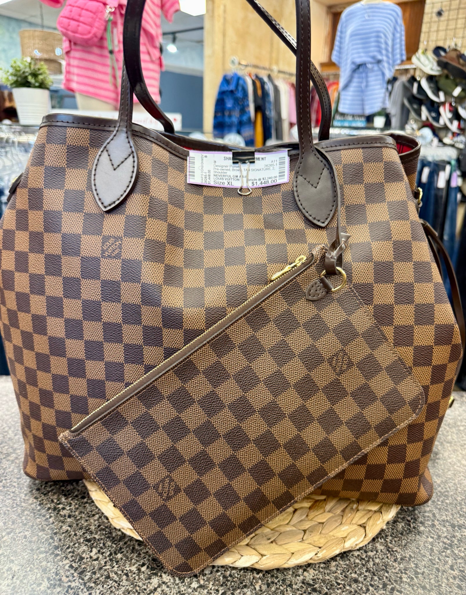 Pre-owned LOUIS VUITTON Brown TAN SIGNATURE Shoulder Designer Purse