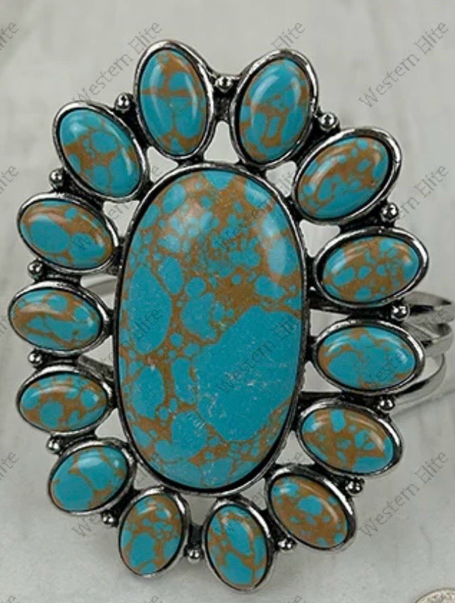 New WESTERN Turquoise Silver Bracelet