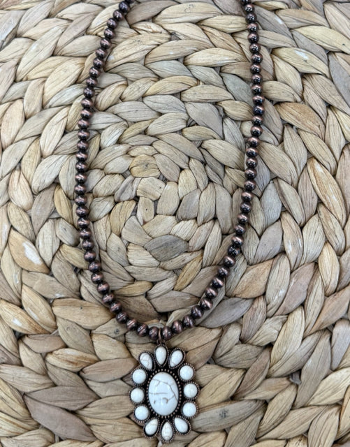 New WESTERN Bronze Cream Necklace