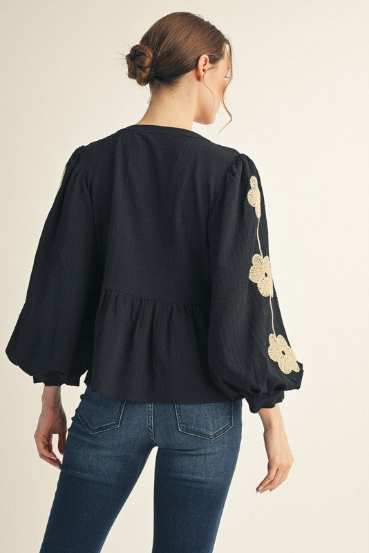 New JODIFL Black Blouse