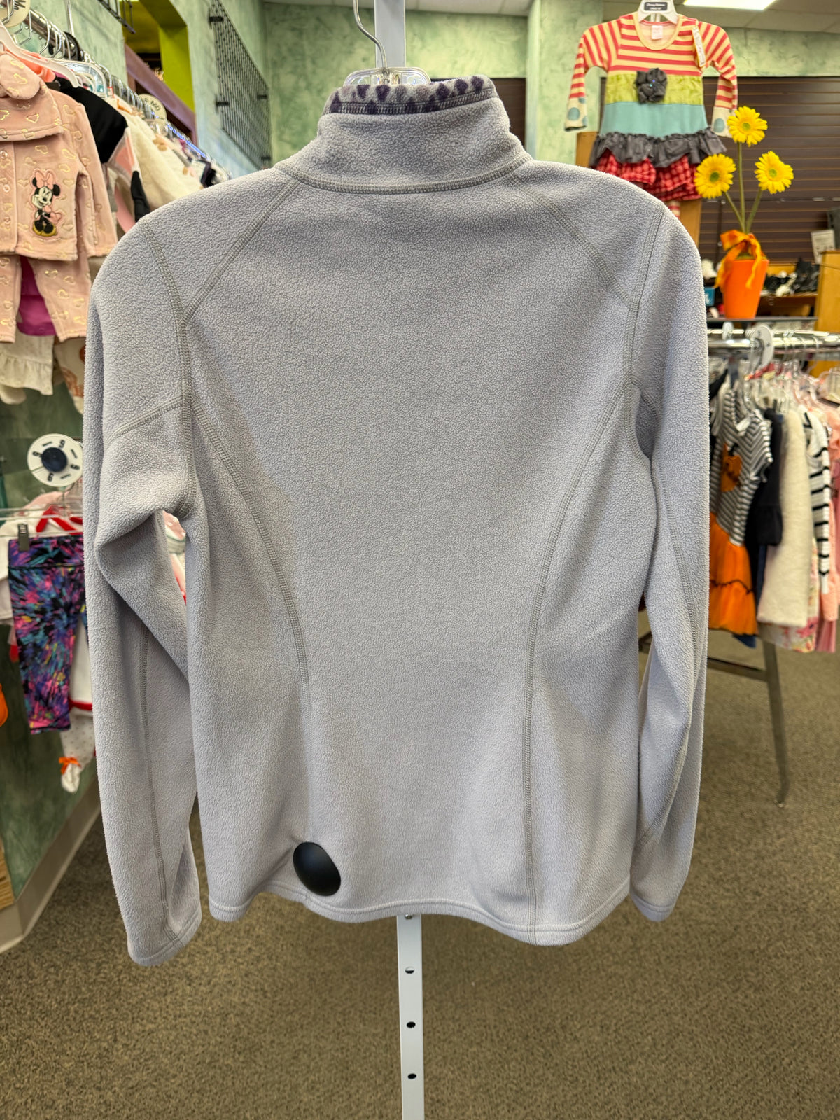 Pre-owned NORTH FACE Gray Purple Trim Size S Long Sleeve Pullover