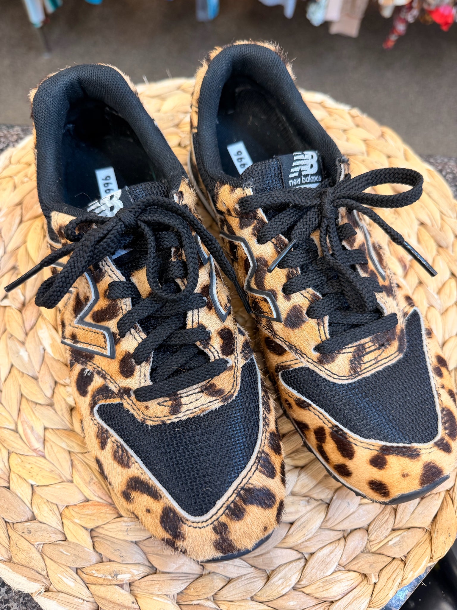 New  Without Tag NEW BALANCE Leopard Black Size 7 Designer Sneaker