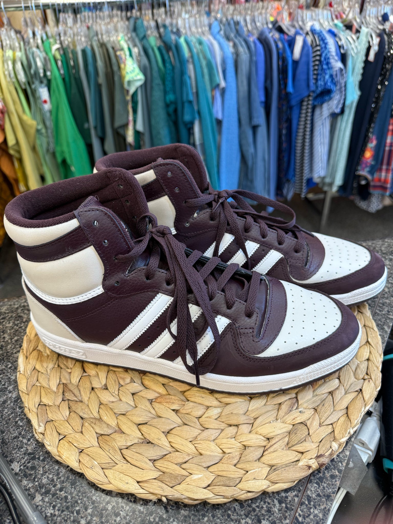 Pre-owned ADIDAS Maroon White SHOE SIZE 13 MENS Designer Sneaker