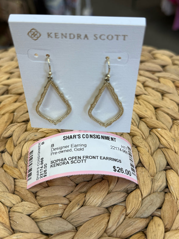 Pre-owned KENDRA SCOTT Gold Designer Earring