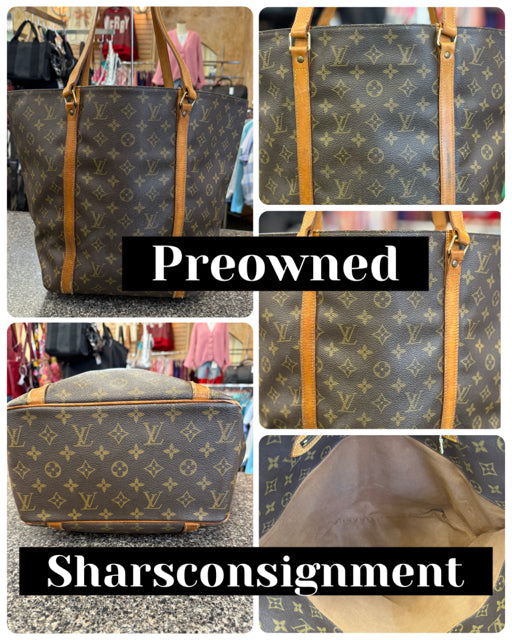 Pre-owned LOUIS VUITTON Brown Signature Tan Tote Designer Purse