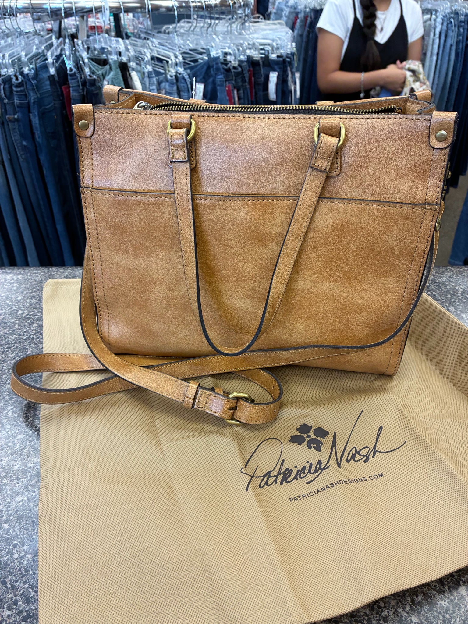 Pre-owned PATRICIA NASH Tan Crossbody Designer Purse