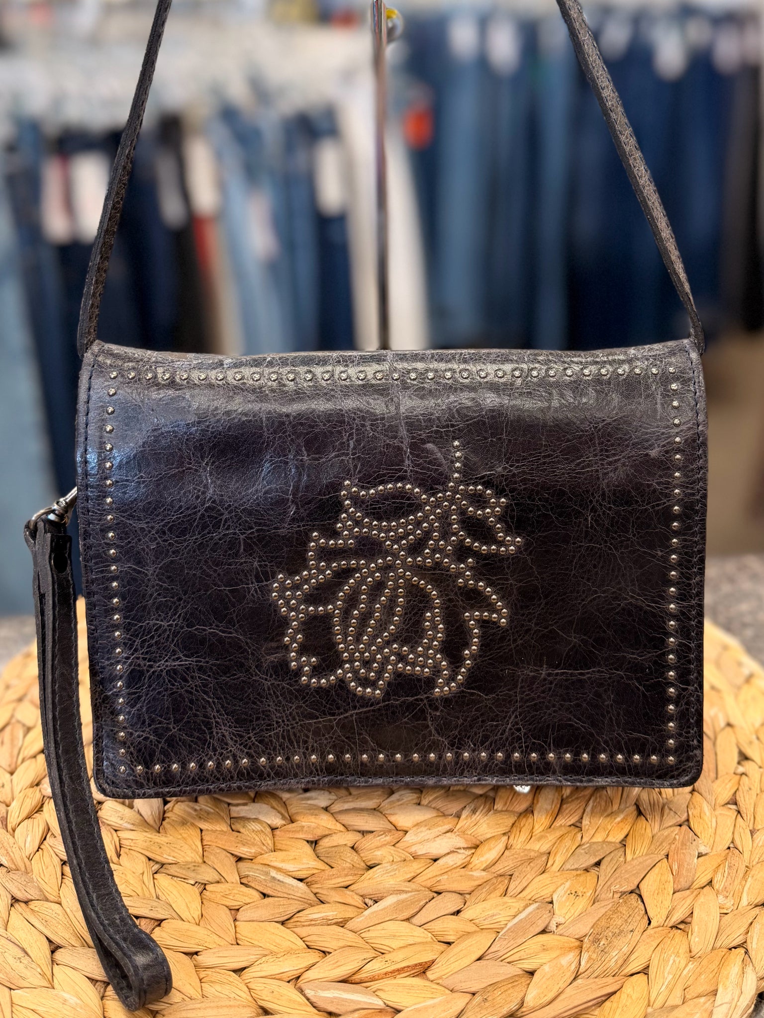 Pre-owned PATRICIA NASH Black Silver S Crossbody Purse