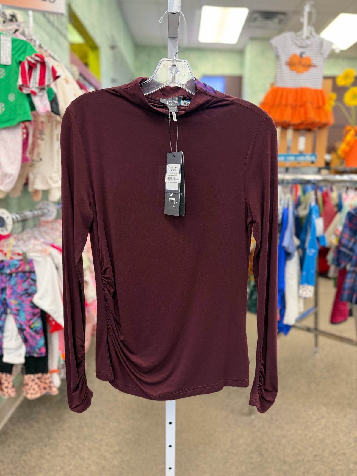 New with Tag LYSSE Dark Plum Size: M Long Sleeve Blouse
