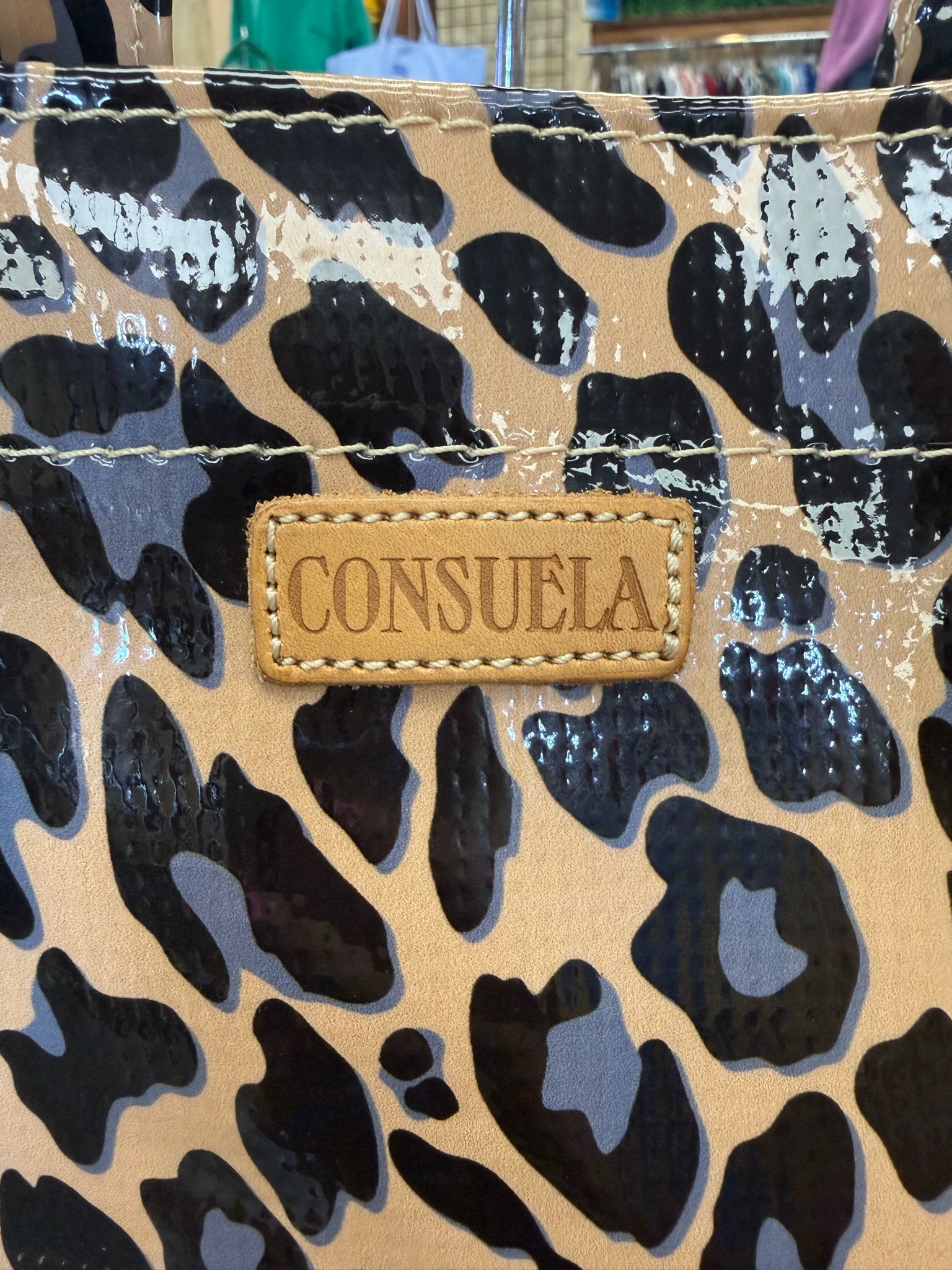 Pre-owned CONSUELA Brown Black Animal L Tote Purse