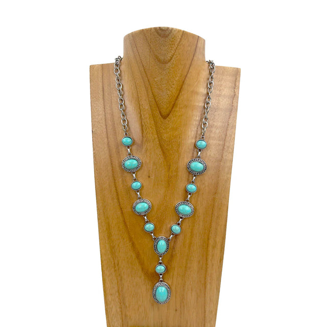 New WESTERN Turquoise Pewter Necklace