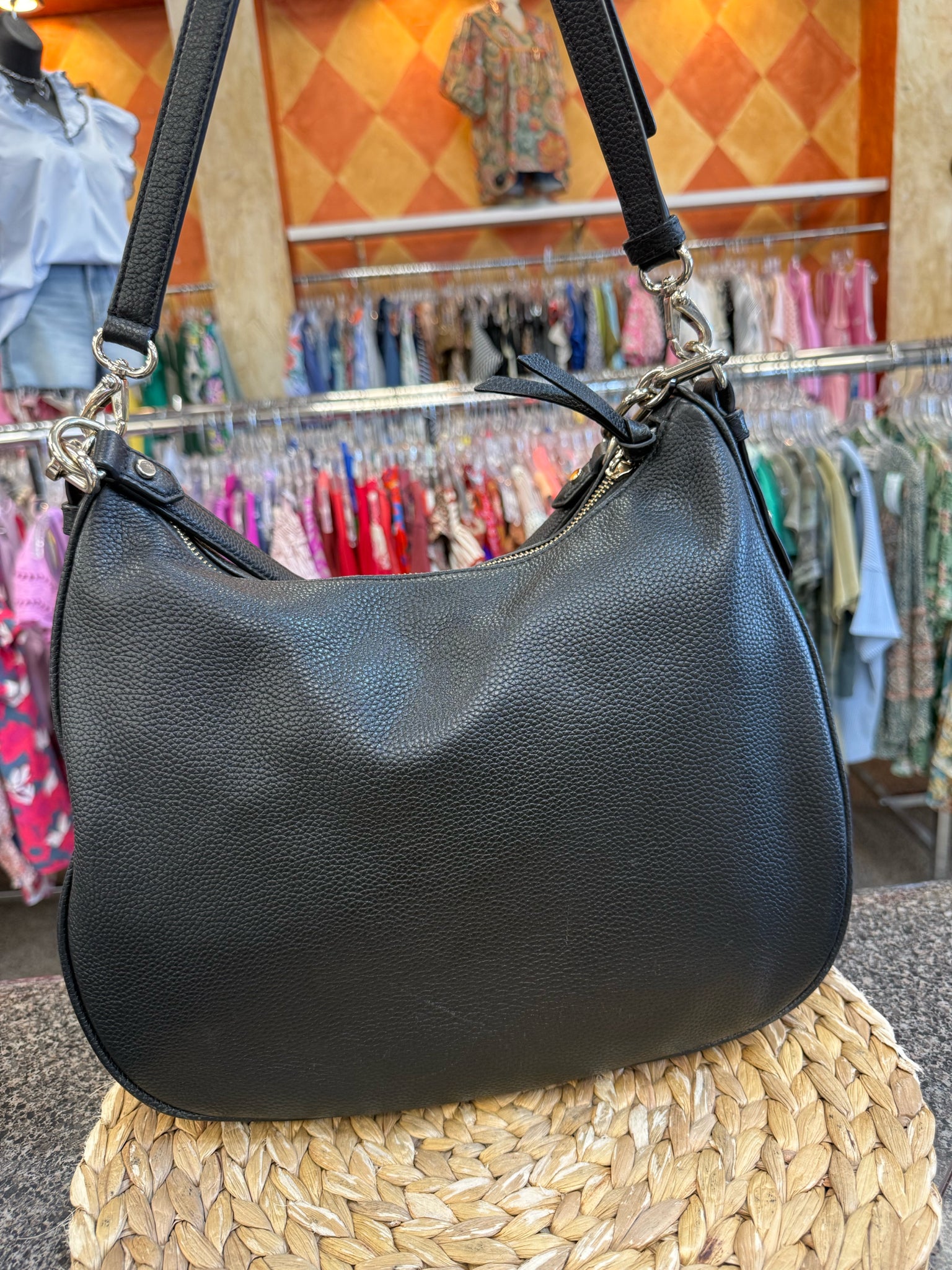 Pre-owned KATE SPADE Black Silver Hardware Crossbody Designer Purse