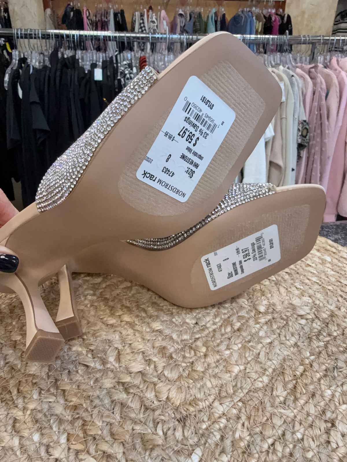 Pre-owned STEVE MADDEN Silver Tan Size 8 Heel