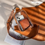 New WRANGLER Clear Brown Trim M Sling Purse