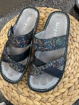 Pre-owned ALEGRIA Purple blend Black Size 7.5 Designer Sandal