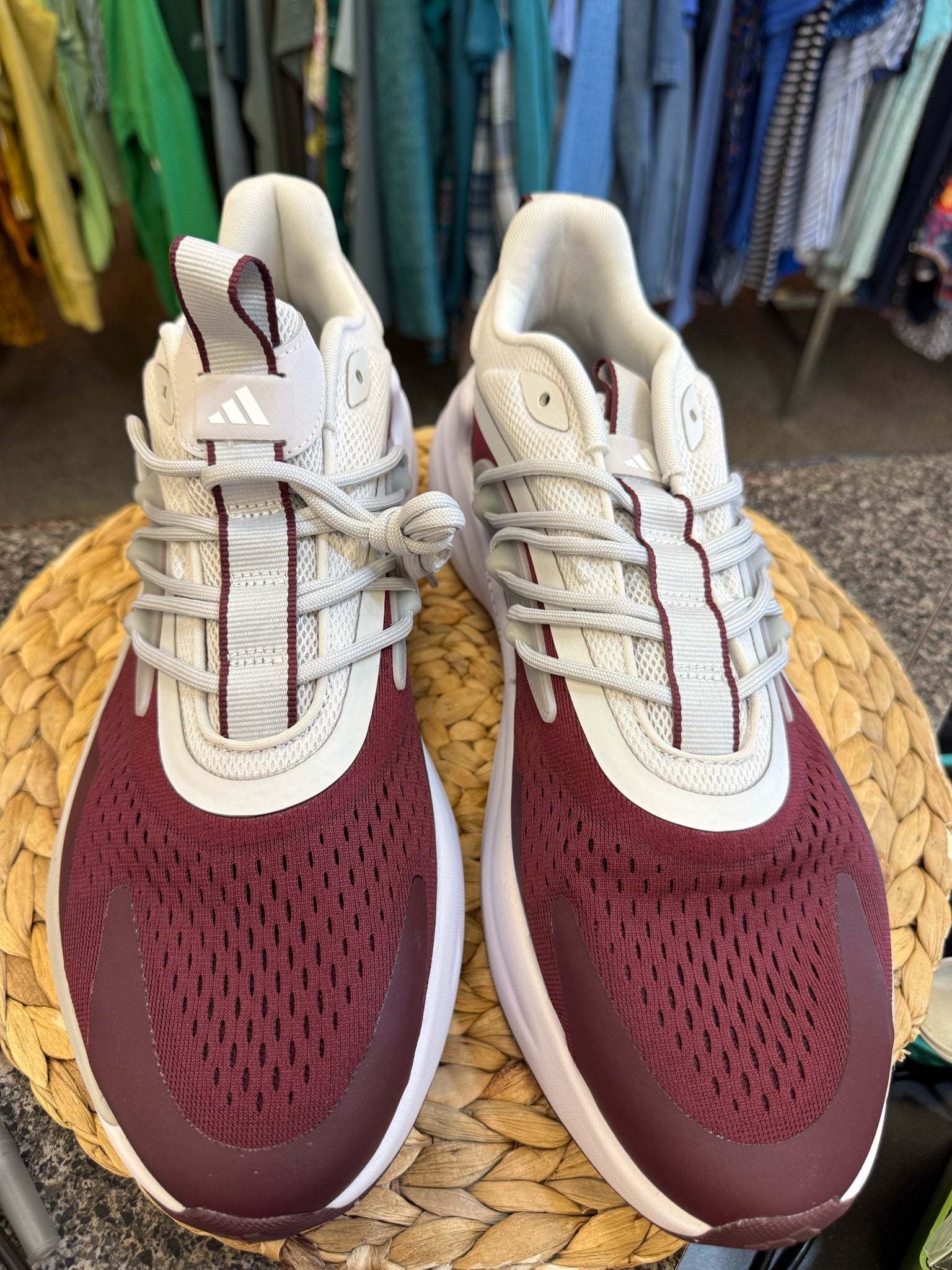 New  Without Tag ADIDAS Maroon Gray SHOE SIZE 13 MENS Designer Sneaker