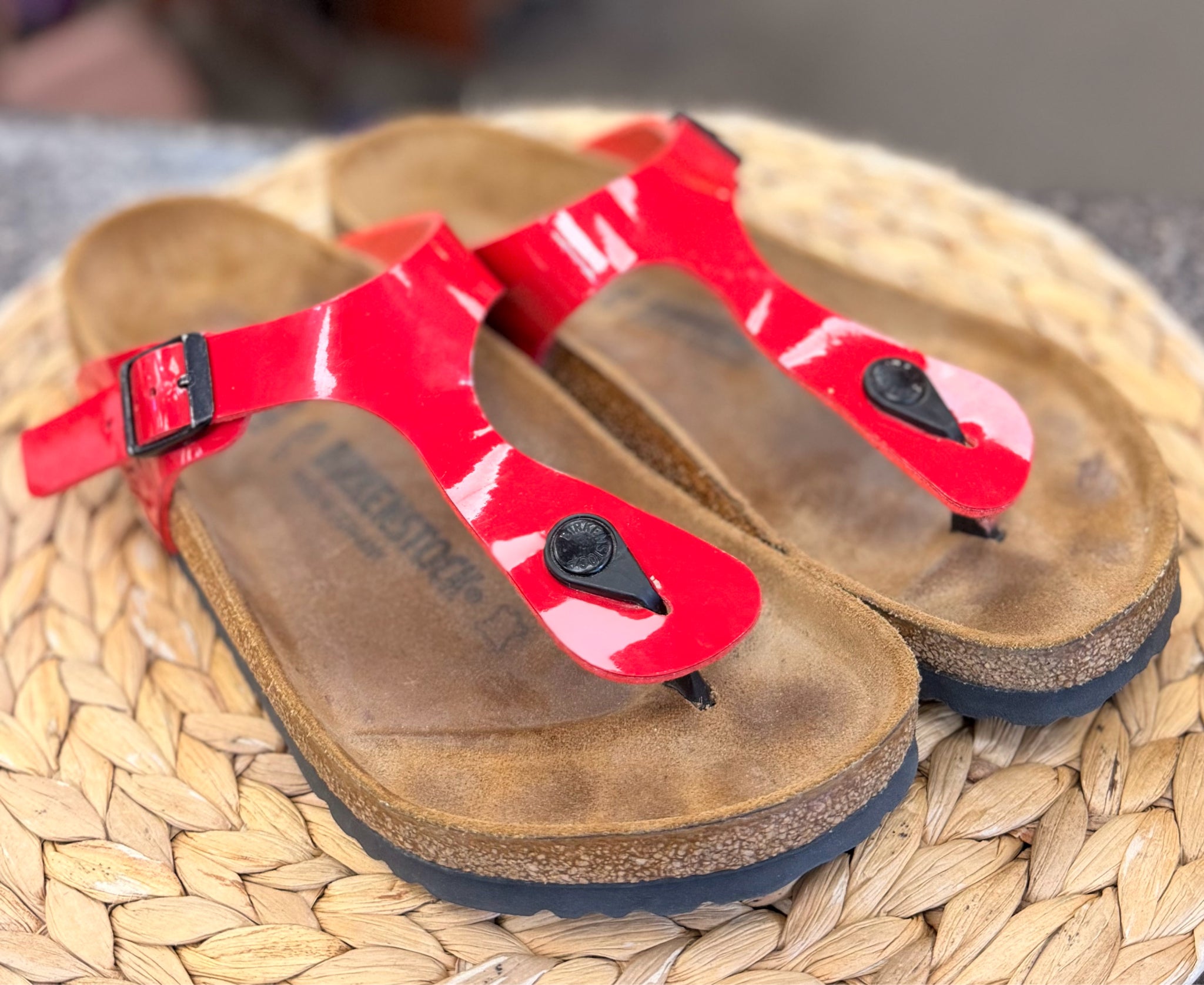 Pre-owned BIRKENSTOCK Red Size 8.5 Designer Sandal