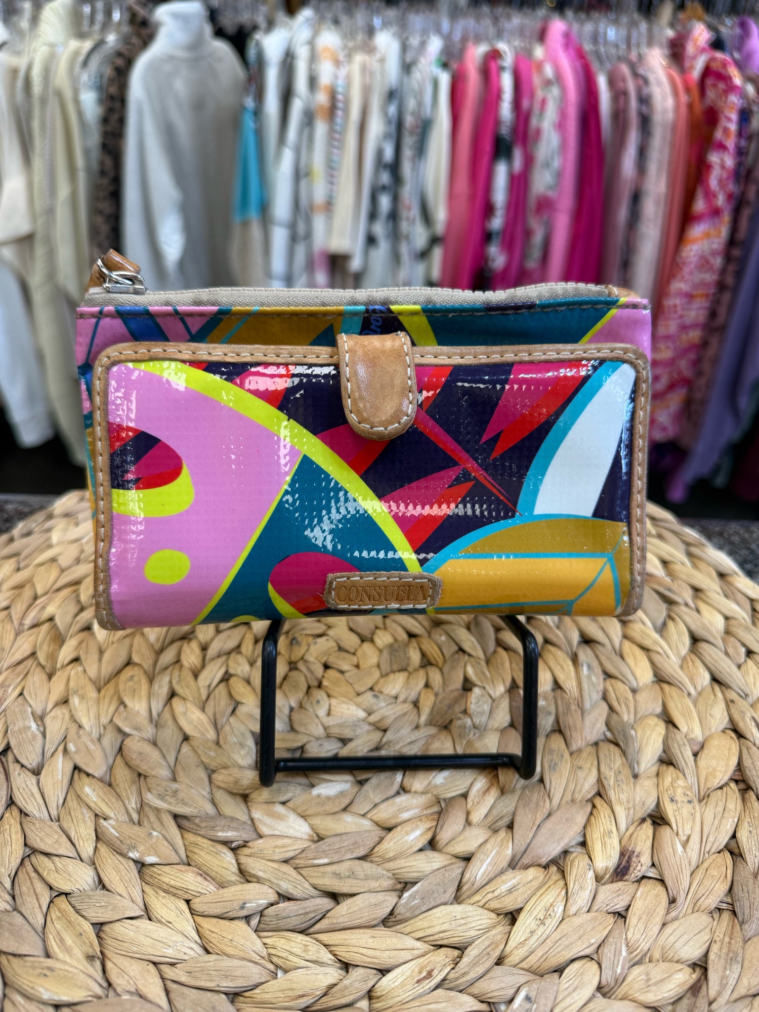 Pre-owned CONSUELA Pink print Multi WALLET SIZE Regular Wallet