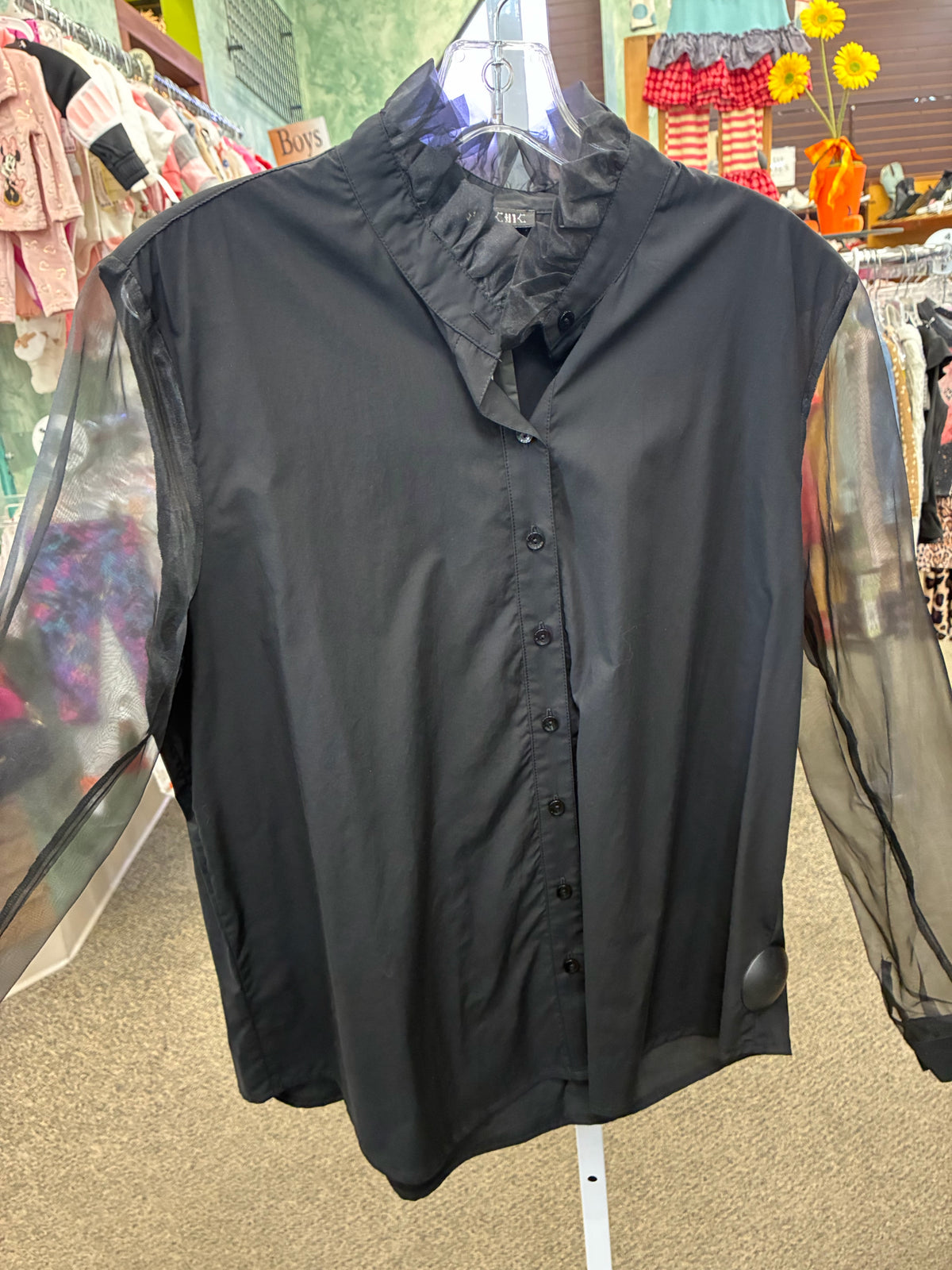 New with Tag BOHO CHIC Black Size: S Long Sleeve Blouse