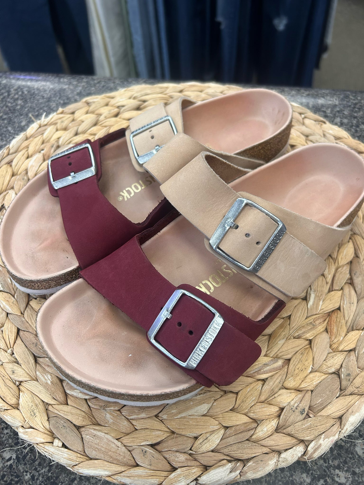 Pre-owned BIRKENSTOCK Wine Peach Size 7 Designer Sandal
