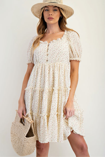 New EASEL Cream Size Small Short Sleeve Dress