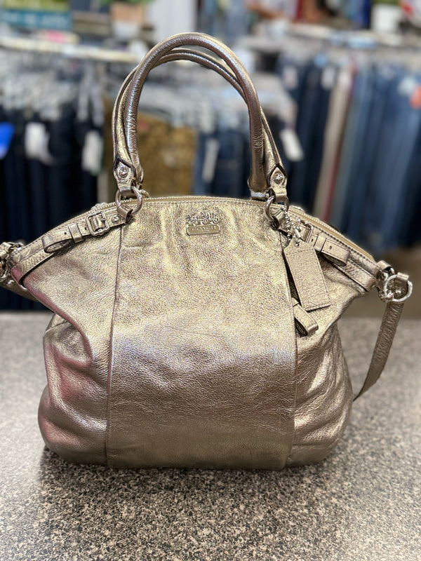 Pre-owned COACH Bronze Silver Shoulder Designer Purse