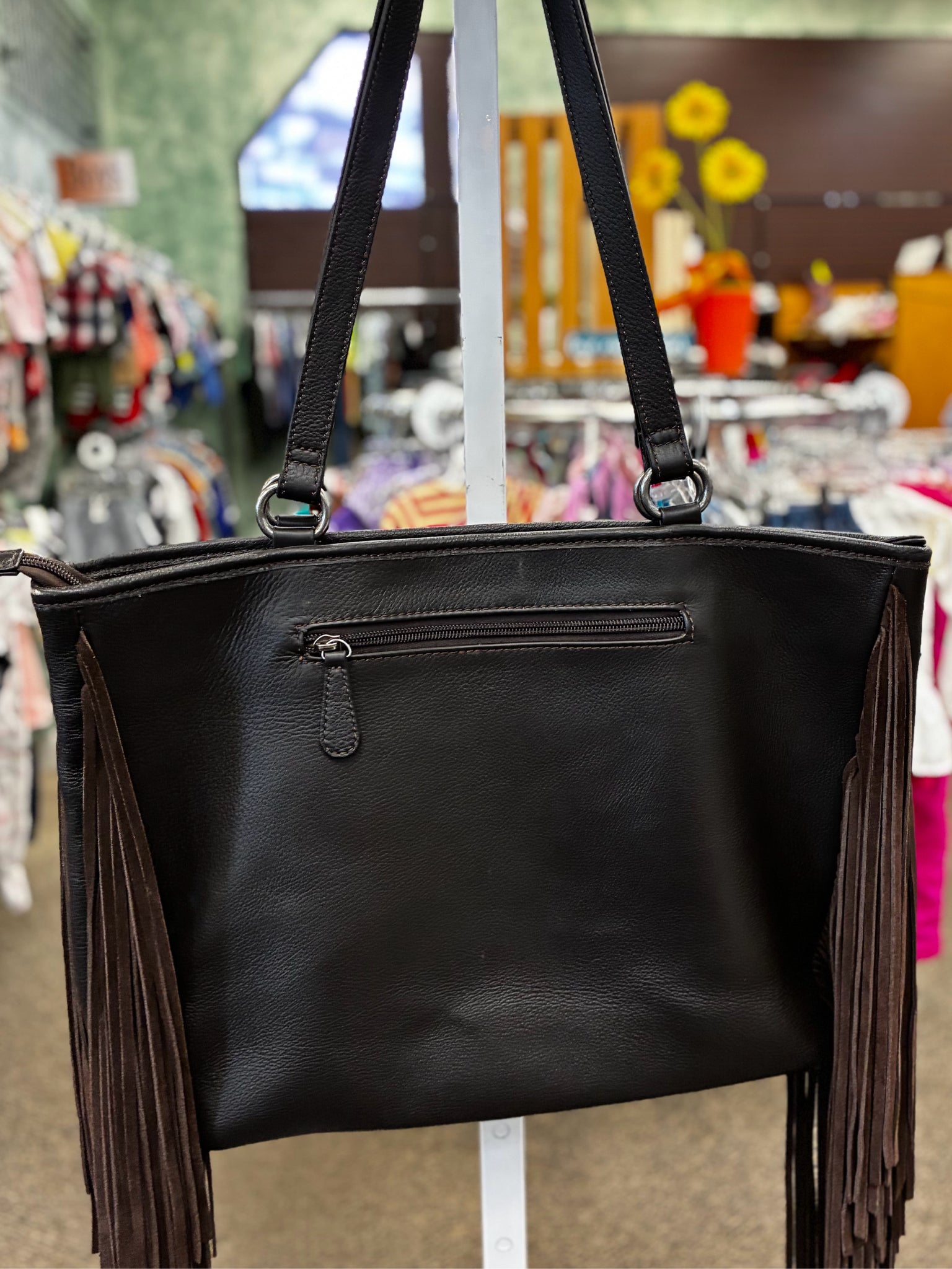 Pre-owned ARIAT Brown blend Dark Brown Trim Shoulder Designer Purse