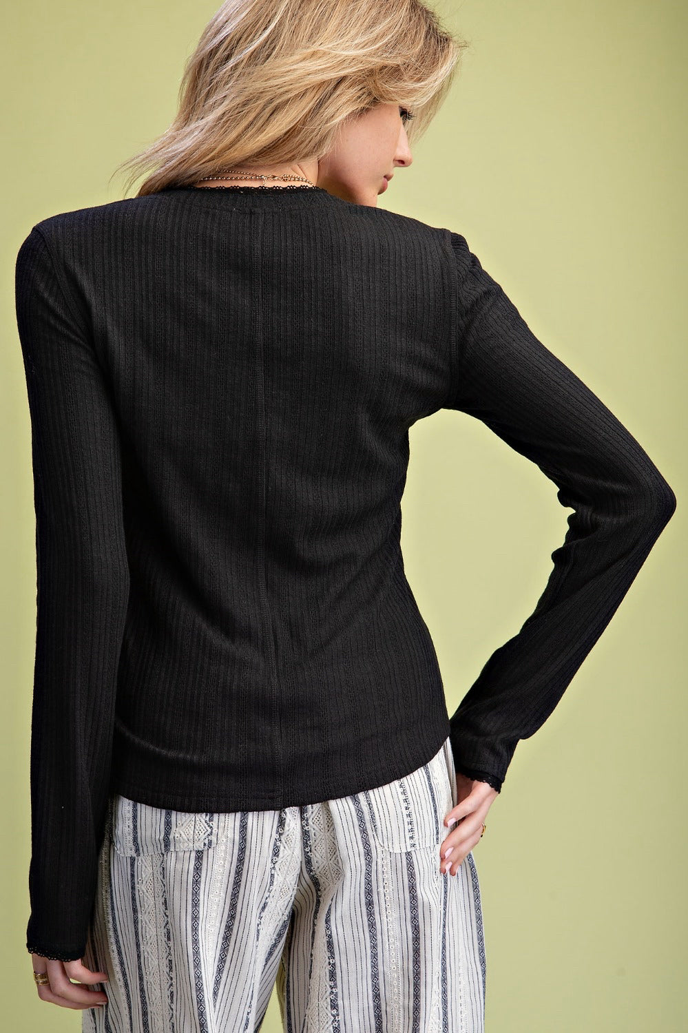 New EASEL Black Size: S Long Sleeve Blouse