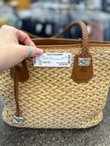 Pre-owned BRIGHTON Tan blend Brown Trim Designer Purse