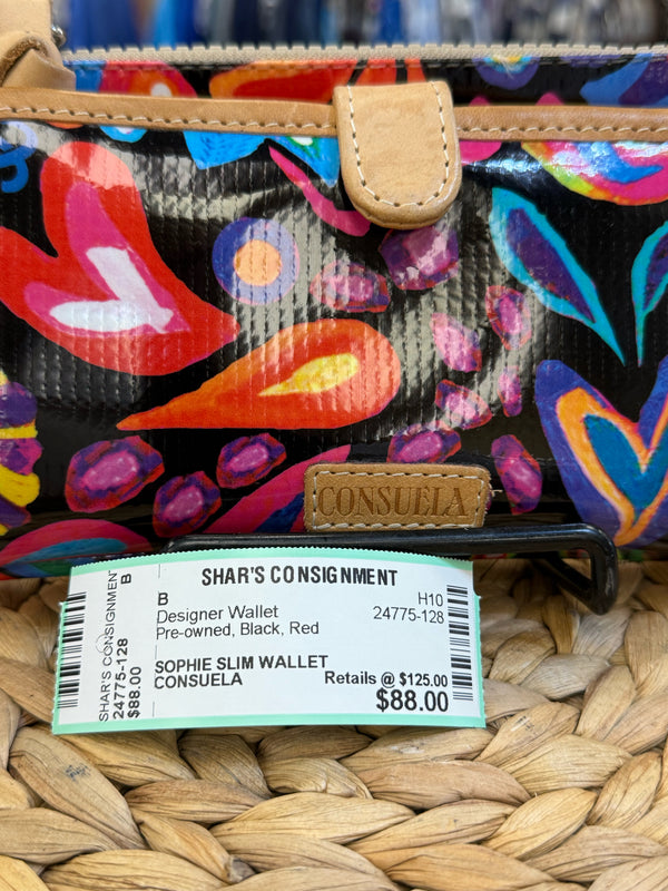 Pre-owned CONSUELA Black Red Designer Wallet