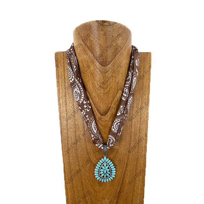 New WESTERN Brown print Turquoise Bracelet