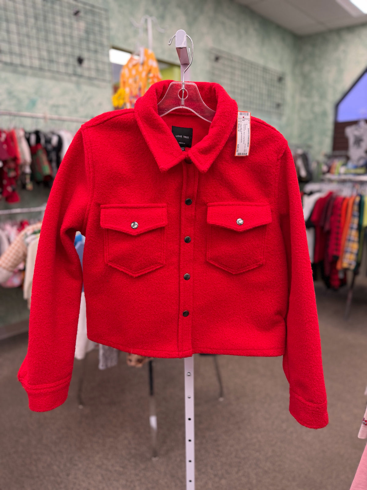 Pre-owned LOVE TREE Red Size M Long Sleeve Shacket