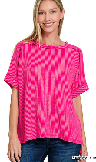 New Zenana Neon pink Size M/L Quarter Sleeve Blouse