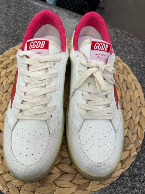 New with Tag Golden Goose White Red Trim Size 10.5 Designer Sneaker