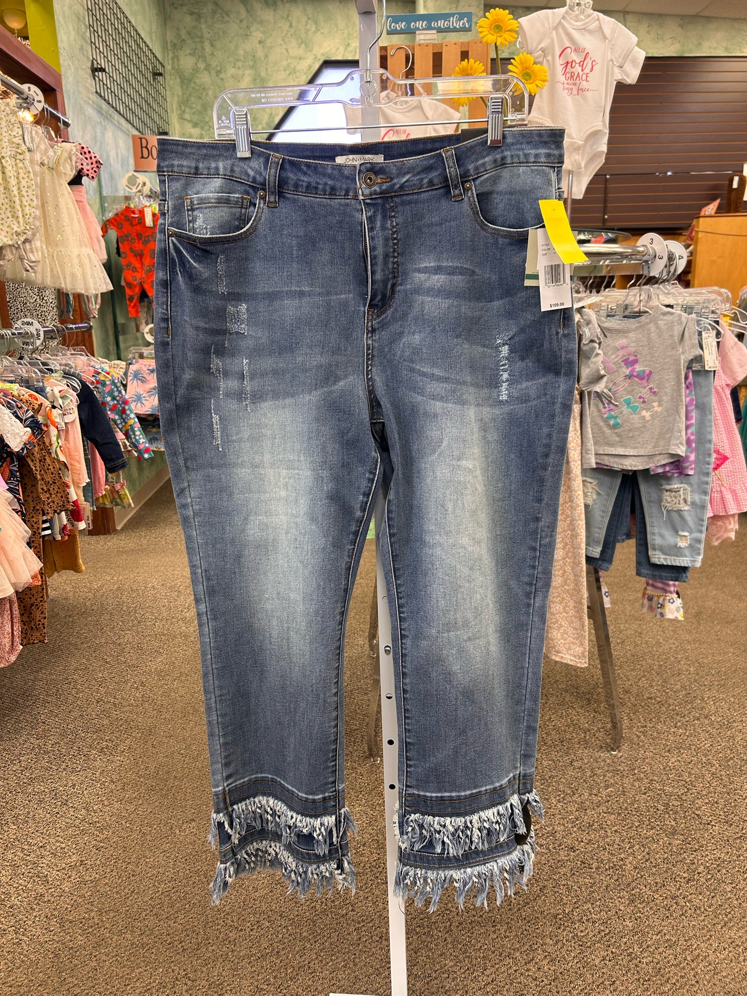New with Tag JOHN MARK BLUE DENIM Size: 16 Designer Jean