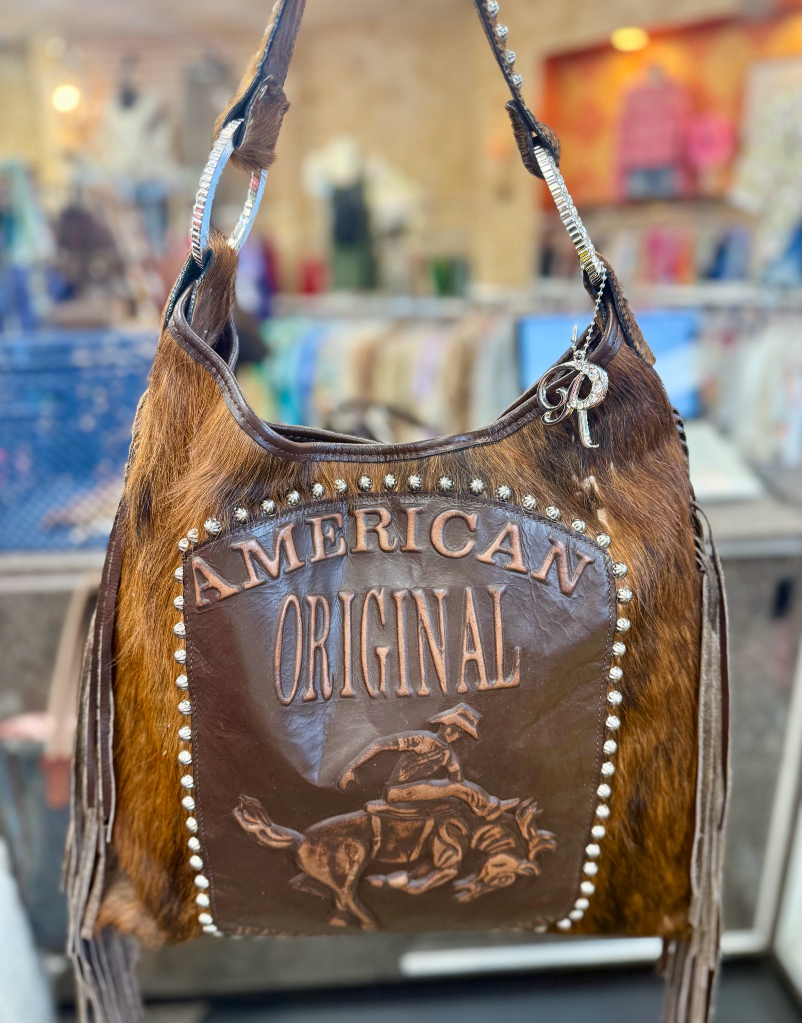 Pre-owned RAVIANI Dark brown Silver Trim Designer Purse