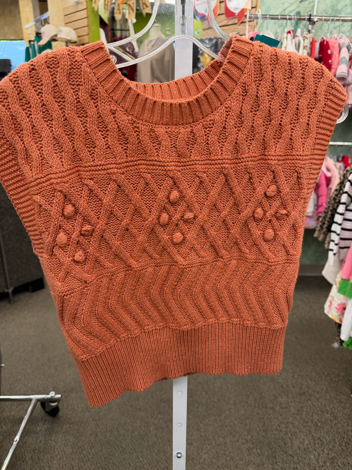 Pre-owned PURE Coral Size S Sleeveless Sweater