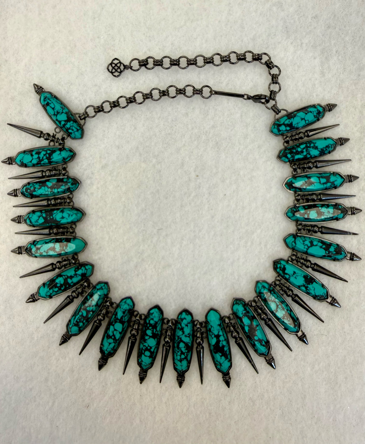Pre-owned KENDRA SCOTT Black Turquoise Designer Necklace